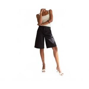 NEW PAPER LABEL sylvie long shorts in black